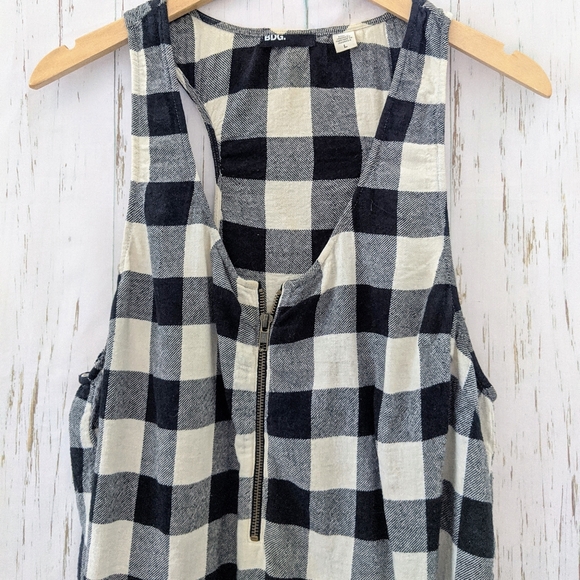 3/$20 Urban Outfitters Navy Cream Plaid Tunic Top - Picture 4 of 8